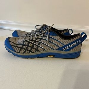 Merrell Running Shoes Vibram Soles Gray Blue Barefoot